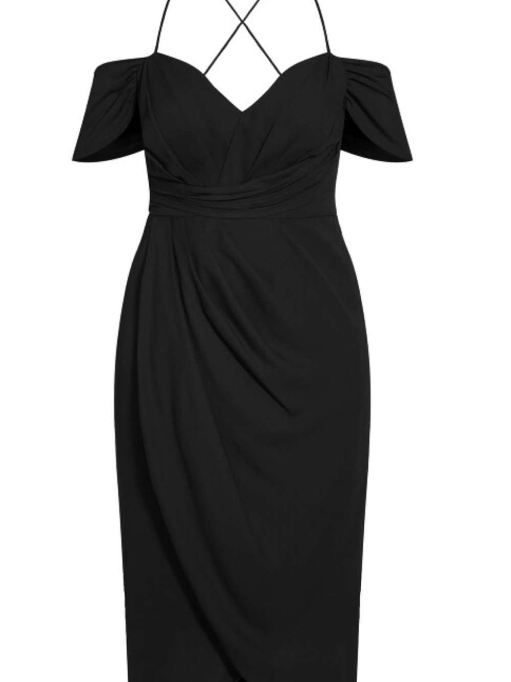 City Chic Entwine Tulip Drape Maxi Dress - black - Picture 4 of 7